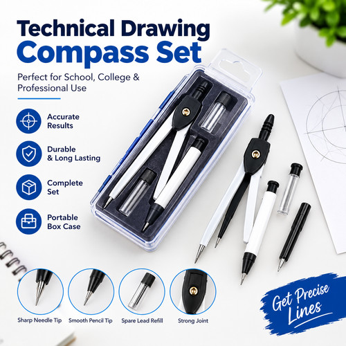Technical drawing compass set - technical,