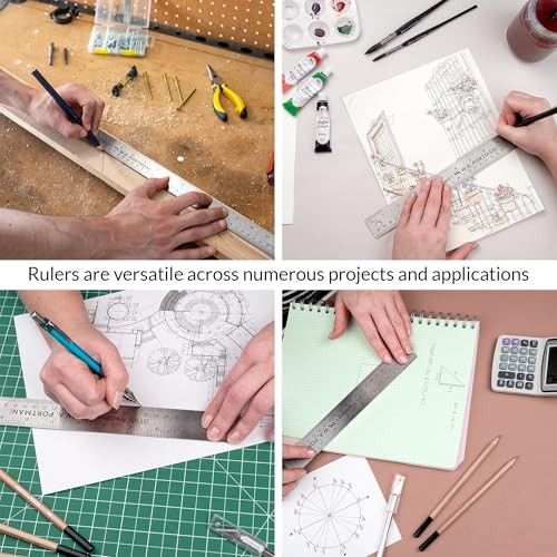 Portman metal ruler - metal, 18