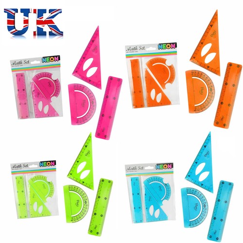 Neon maths set bright colours - maths,