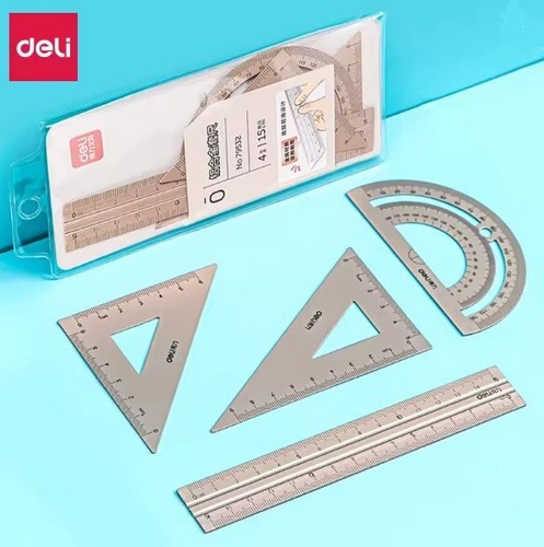 Metal school protractor - protractor, set
