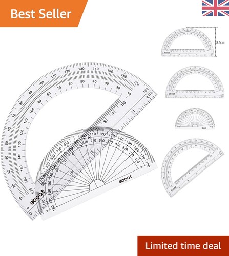 Piece clear protractor - clear, set