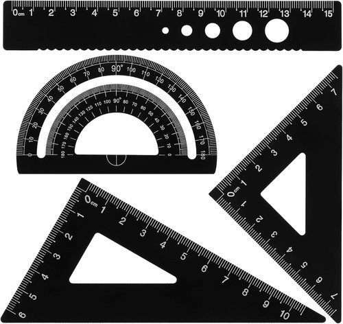 4pc metal protractor - 4pc, geometry