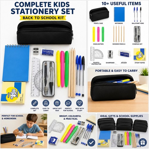 Children school stationery - school, set