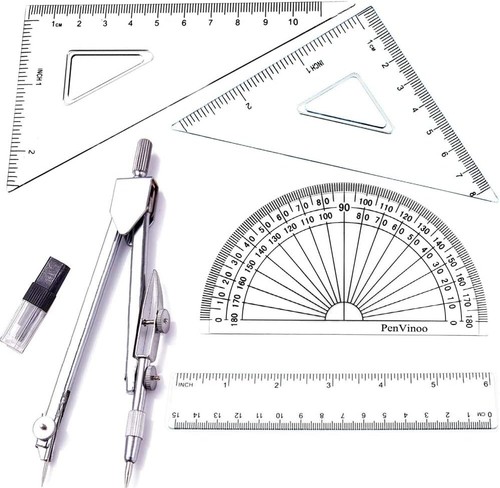 Geometry rulers and compass - and,