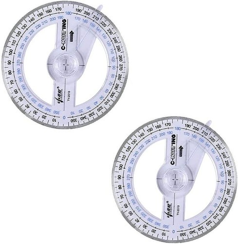 2pcs 360 degree - 360-degree, protractor